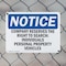 Signmission Company Reserves The Right To Search, 10 in W x Rectangle, Plastic OS-2PACK-NS-P-710-L-15357 - alternate 2